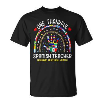 Spanish Teacher One Thankful Hispanic Heritage Month Rainbow T-shirt - Thegiftio UK
