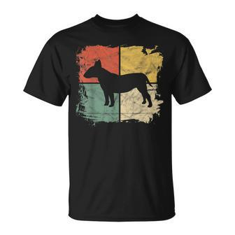 Square Retro Bull Terrier Owner Dog Bully Dad Pet Mom T-Shirt - Seseable