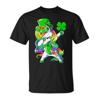 St Patricks Day 2023 Dab Unicorn Leprechaun Lepricorn T-Shirt - Seseable