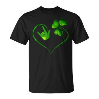St Patricks Day I Love You Asl Sign Language S T-Shirt - Seseable