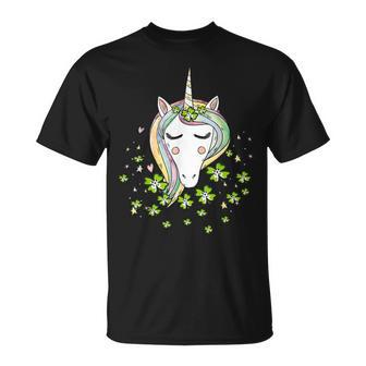 St Patricks Day Shamrock Unicorn Girls Irish Cool Green T-shirt - Thegiftio UK