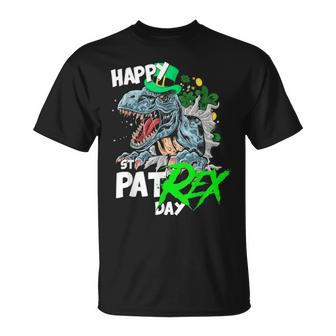 St Patricks Day T Rex Happy Pat Rex Day Dinosaur Gift V2 Unisex T-Shirt - Seseable