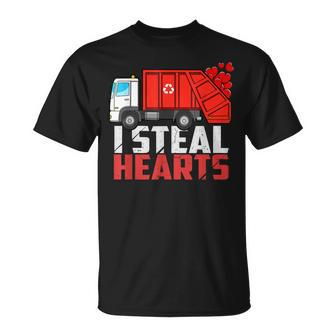 I Steal Hearts Garbage Truck Valentines Day Toddler Boys V2 T-Shirt - Seseable