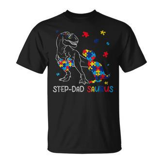 Step Dad Saurus Autism Awareness Day Autistic Dinosaur Unisex T-Shirt