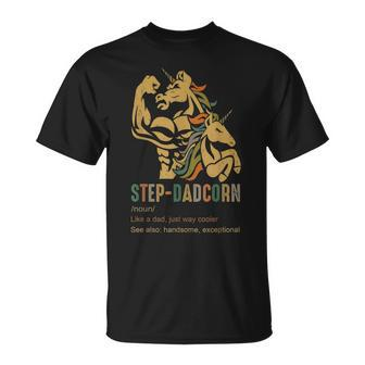 Stepdadcorn Step Dad Unicorn Cooler Fathers Day Mens Unisex T-Shirt