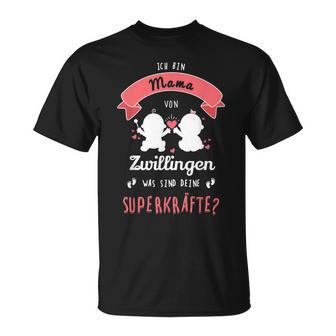 Stolze Mama Zwillinge Geschenk Zwillingsmama Geschenk Damen T-Shirt - Seseable