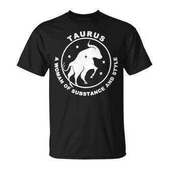 Substance Woman Taurus Zodiac Sign Unisex T-Shirt | Mazezy