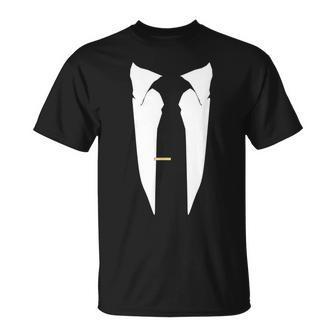 Suit Tie Wedding Tuxedo Prom Bachelor Ceremony T-Shirt - Seseable