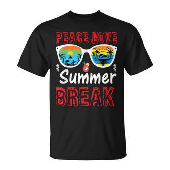 Summer Summer Essentials Peace Love Summer Break T-shirt - Thegiftio UK