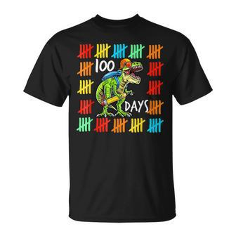 T Rex Dinosaur 100 Days Of School Teacher T-shirt - Seseable