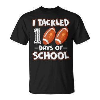 I Tackled 100 Day Of School Football Boy 100Th Day Of School V5 T-shirt - Thegiftio UK