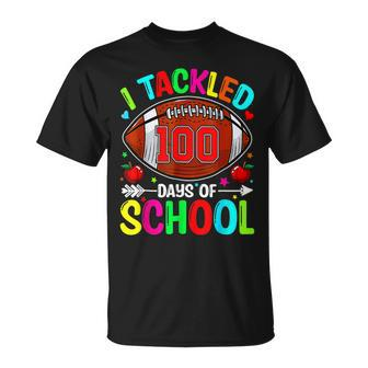 I Tackled 100 Day Of School Football Boy 100Th Day Of School V7 T-shirt - Thegiftio UK