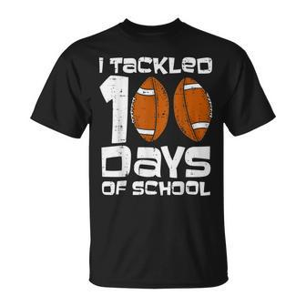 I Tackled 100 Days Of School Football 100Th Day Smarter Boys T-shirt - Thegiftio UK