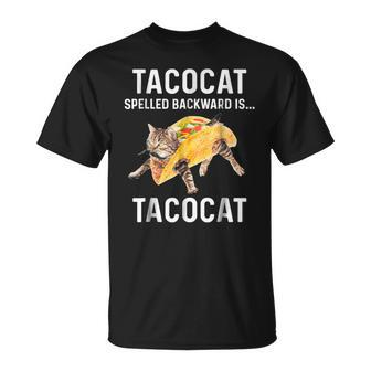 Tacocat Spelled Backward Is Tacocat | Love Cat And Taco Unisex T-Shirt | Mazezy