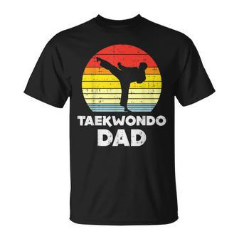 Mens Taekwondo Dad Sunset Retro Korean Martial Arts Men T-Shirt - Seseable