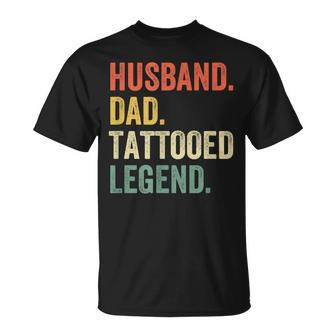 Mens Tattoo Husband Dad Tattooed Legend Vintage T-Shirt - Seseable