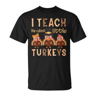 I Teach The Cutest Little Turkeys Plaid Thanksgiving Teacher T-shirt - Thegiftio UK