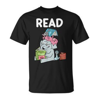 Teacher Library Read Book Club Piggie Elephant Pigeons V5 T-shirt