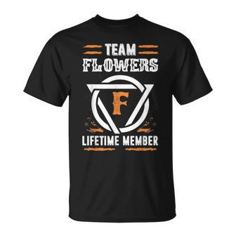Team Flowers Lifetime Member For Surname Last Name T-shirt - Seseable