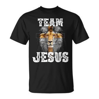 Team Jesus Lion Judah Jesus Cross Lovers Christian Faith T-Shirt - Seseable