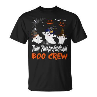 Team Paraprofessional Boo Crew Halloween Witch Ghost Boo V2 T-shirt - Thegiftio