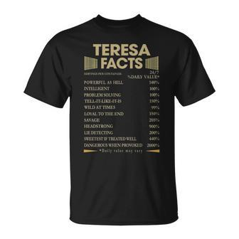 Teresa Name Gift Teresa Facts V2 Unisex T-Shirt - Seseable