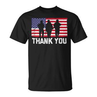 Thank You American Flag Military Heroes Veteran Day T-shirt - Seseable