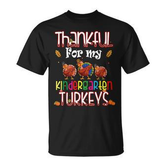 Thankful For My Kindergarten Turkey Teacher Thanksgiving Day T-shirt - Seseable