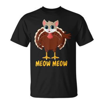 Thanksgiving Cat Fake Cat Meow Thanksgiving Turkey V8 T-shirt - Thegiftio UK