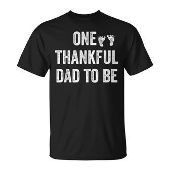 Thanksgiving Pregnancy Announcement One Thankful Dad To Be T-shirt - Thegiftio UK