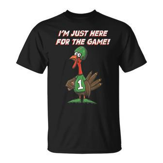 Thanksgiving Turkey Football Player Just Here For The Game T-shirt - Thegiftio UK