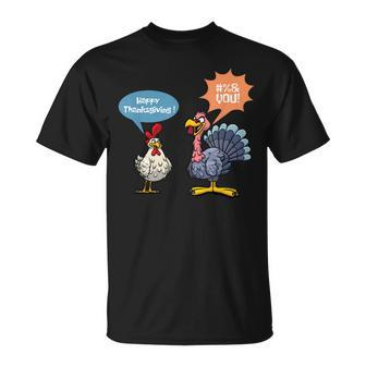 Thanksgiving Turkey Vs Chicken Men Women Turkey Day T-shirt - Seseable