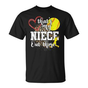 Thats My Niece Out There Softball Auntie Uncle Unisex T-Shirt | Mazezy