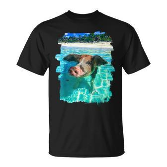 The Bahamas Swimming Pig Caribbean Beach Trips Summer Vibes Unisex T-Shirt | Mazezy