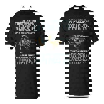 The First Amendment Defines Us The Second Amendment Defends Us Unisex T-Shirt | Mazezy