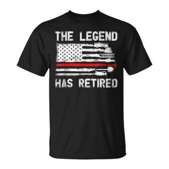 The Legend Has Retired Firefighter Retirement Happy Party Unisex T-Shirt - Seseable