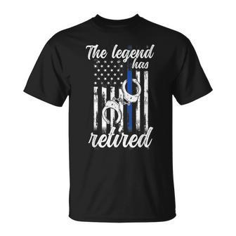 The Legend Has Retired Police Officer Retirement Vintage Unisex T-Shirt - Seseable