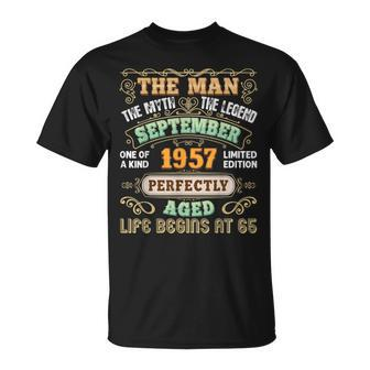 The Man Myth Legend Made In September 1957 65Th Birthday 65 Unisex T-Shirt - Seseable