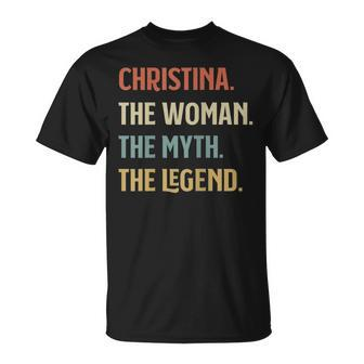 The Name Is Christina The Woman The Myth And The Legend Gift Unisex T-Shirt | Seseable UK