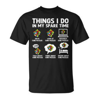 Things I Do In My Spare Time Cube Puzzle Speed Cubing Unisex T-Shirt | Mazezy