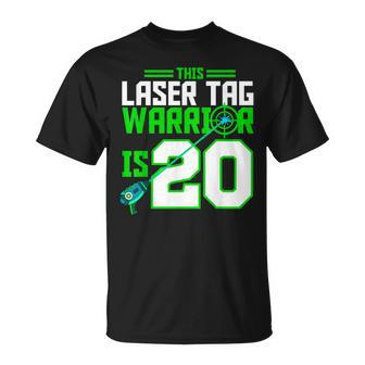 This Laser Tag Warrior Is 20 Gaming Birthday Party Unisex T-Shirt | Mazezy