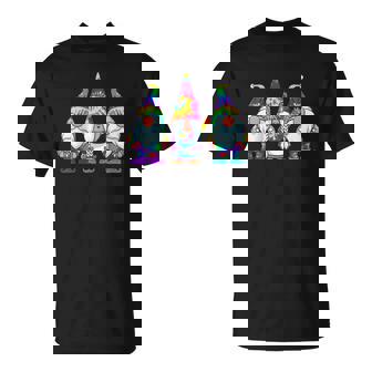 Three Hippie Gnomes Tie Dye Retro Vintage Hat Peace Gnome Raglan Baseball Tee T-shirt - Thegiftio