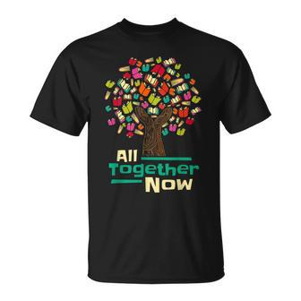 All Together Now Summer Reading Program 2023 Hand Books Tree T-shirt - Thegiftio UK
