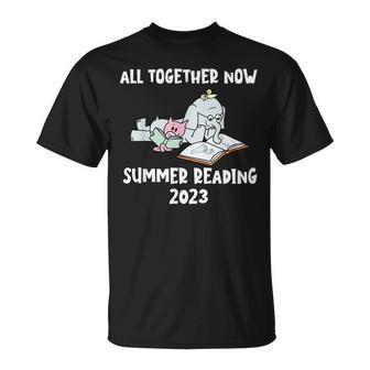 All Together Now Summer Reading Program 2023 Pig Elephant T-shirt - Thegiftio UK