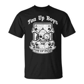 Ton Up Jungen Kultiges Biker-Logo Motorrad 100 Mph Up T-Shirt - Seseable
