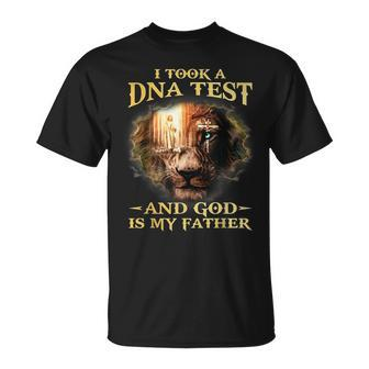 I Took A Dna Test And God Is My Father Lion Jesus Christian T-Shirt - Seseable