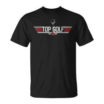 Top Golf Funny Vintage 80S Gift Golf Best Dad By Par Unisex T-Shirt