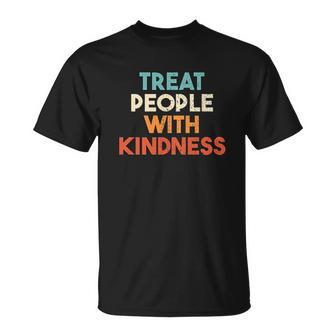 Treat People With Kindness Cute Retro Style T-shirt - Thegiftio UK