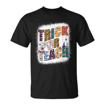 Trick Or Teach Bleached Teacher Halloween Costume T-shirt - Thegiftio UK