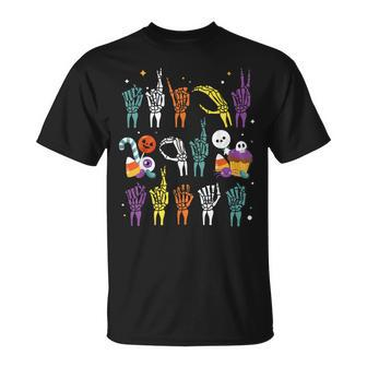 Trick Or Treat Asl Hands American Sign Language Halloween T-shirt - Thegiftio UK